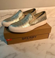 Sperry Seaside Weave Slip On size 6