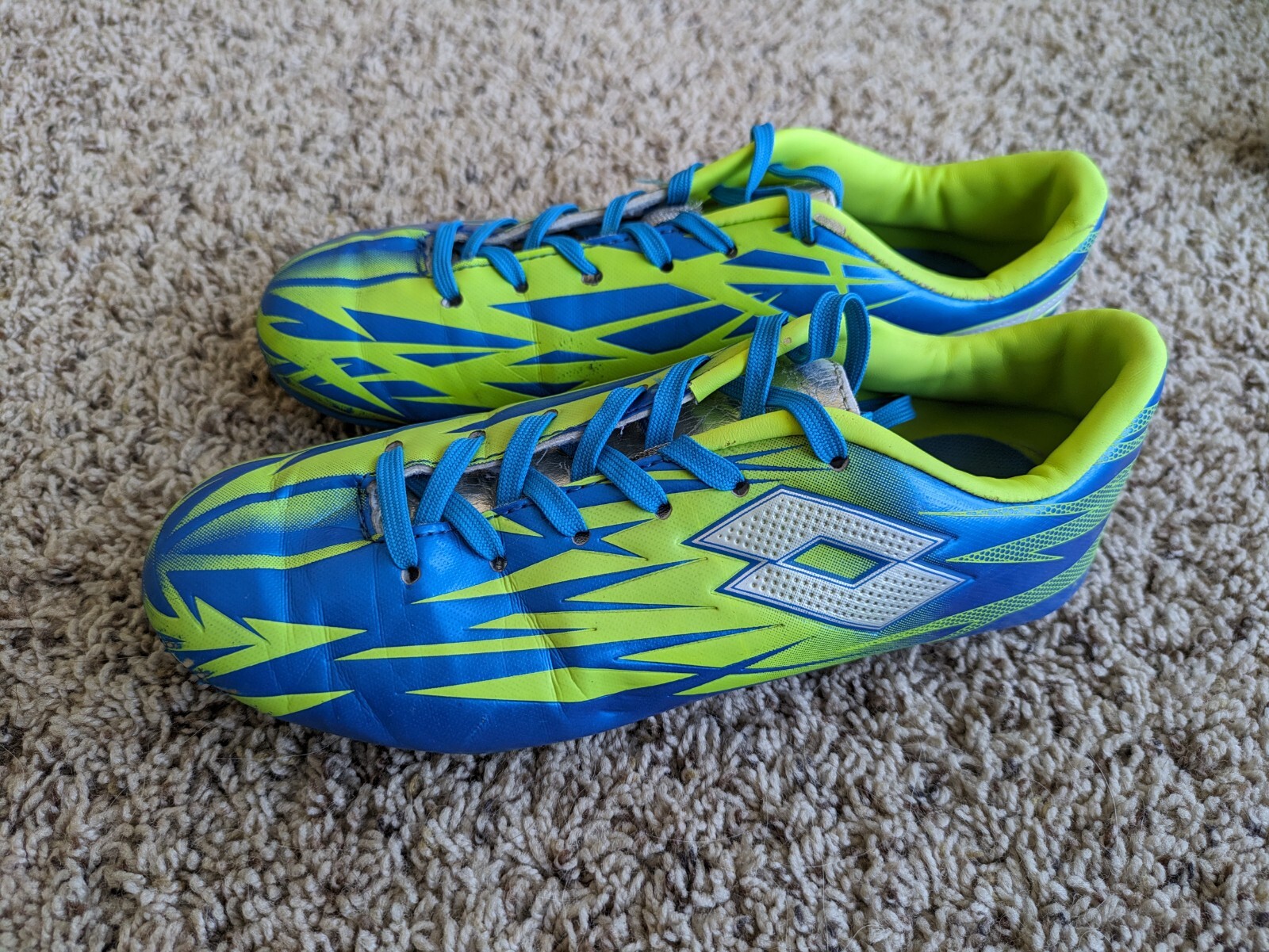 Tacchetti da calcio taglia 3 5 per bambini Lotto Forza tacchetti da calcio blu verdi taglia 3 5