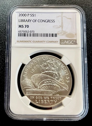MS70 2000 P Library of Congress Commemorative $1 NGC Brown Label A++ FLAWLESS!!