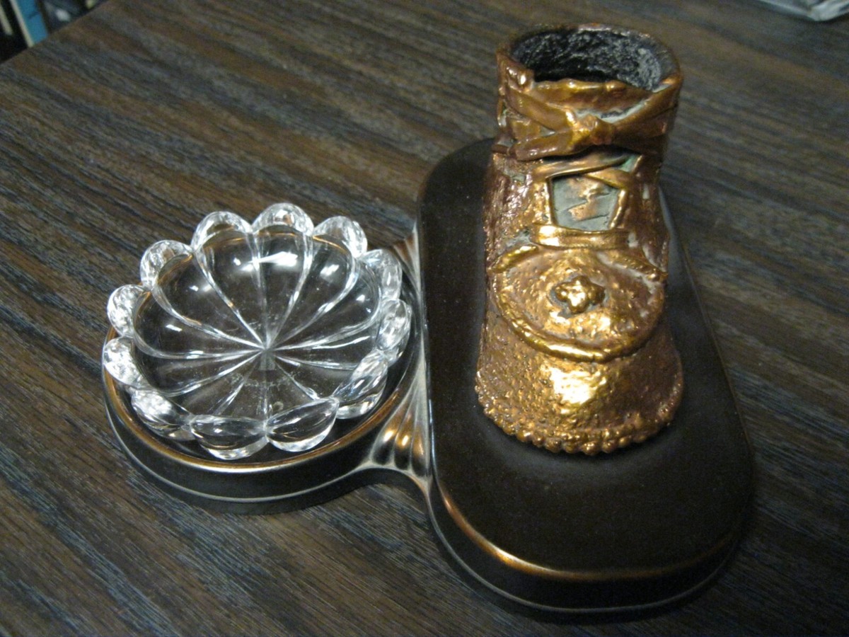 Bronze Baby Shoe Ashtray by Mason Masterpieces heirlooms of Bronze Baby Shoe Ashtray by Mason Masterpieces heirlooms of