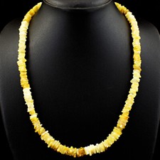 Collar de cuentas Heishi de ópalo amarillo extraído en tierra 190,00 quilates sin tratar JK 17E276
