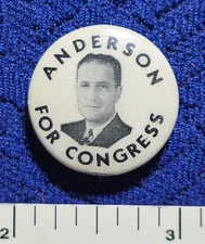 CLINTON ANDERSON NEW MEXICO CONGRESS TRUMAN AG SEC'Y POLITICAL PINBACK BUTTON