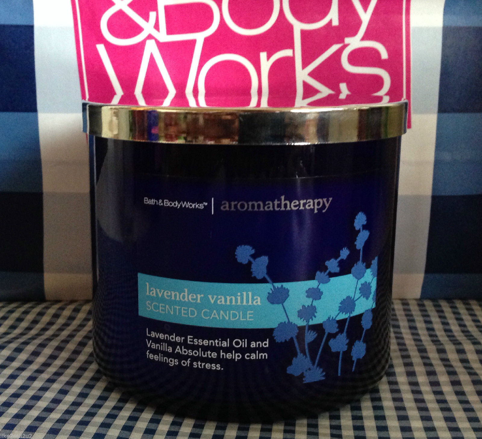 Bath & Body Works Aromatherapy Lavender Vanilla Sleep Candle 3wick 14.