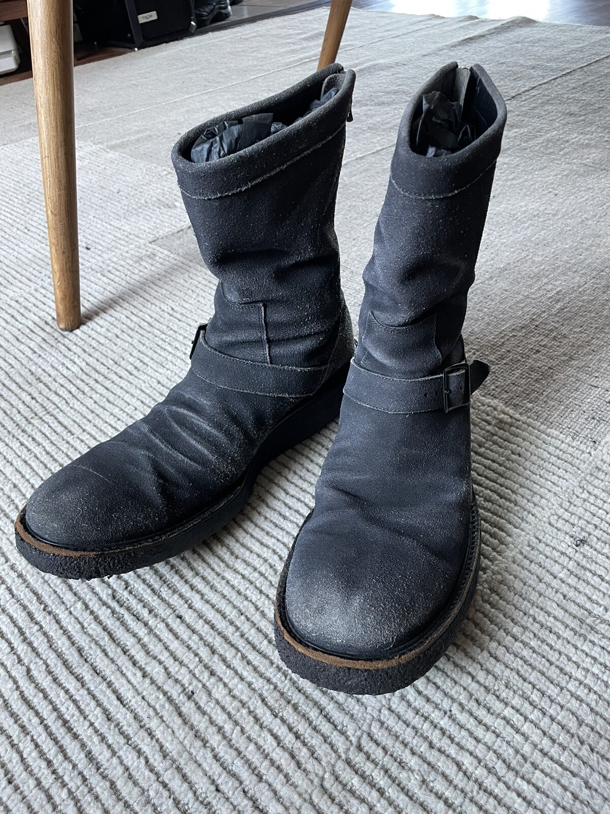 Shellac Suede Gray Engineer Women’s Boots Size 40… - image 1