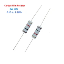 200pcs 2W ±5% Carbon Film Resistors-Full Range of Values 0.1Ω to 7.5MΩ