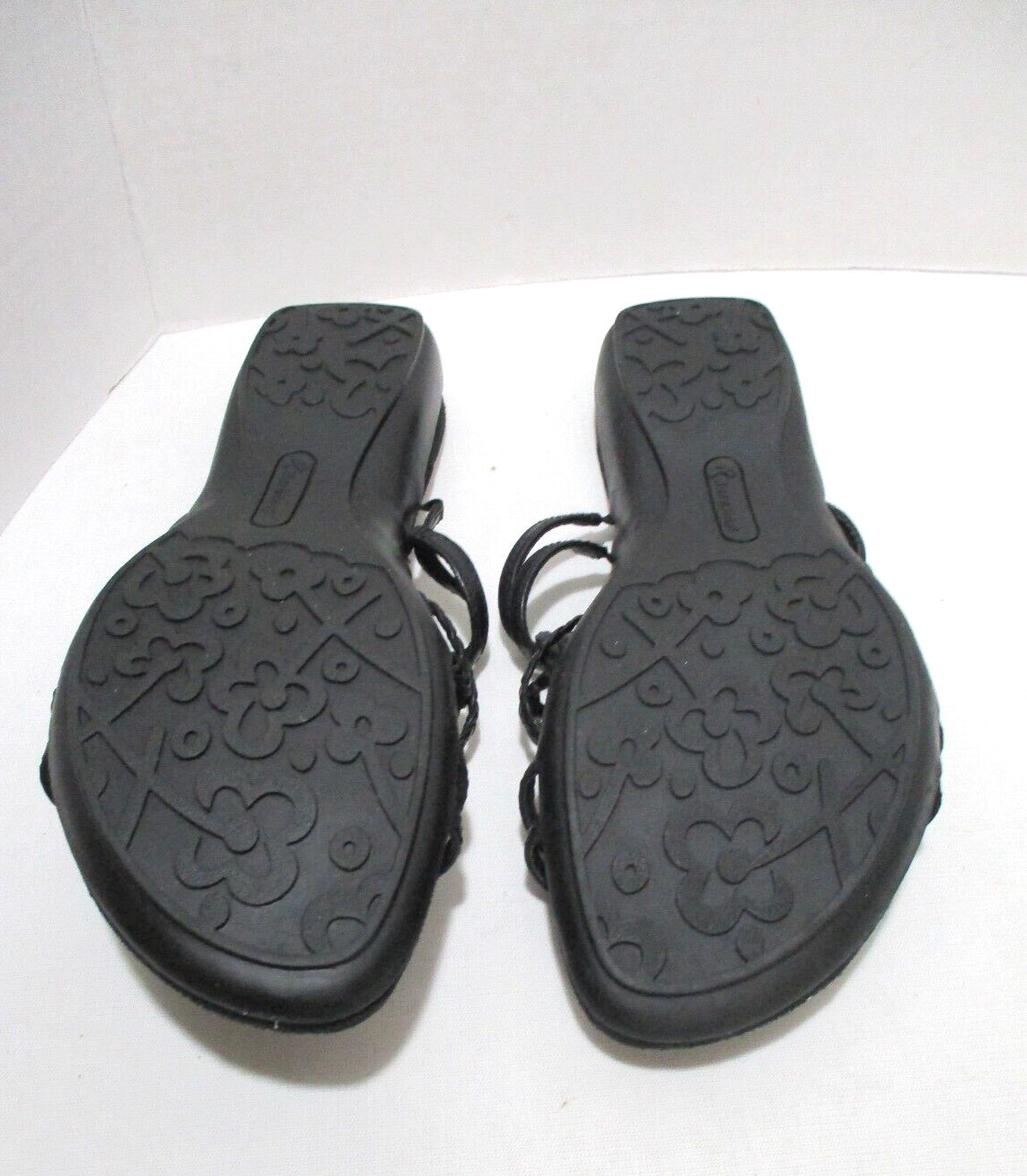 BareTraps Sandals Womens 8.5 Mandy Black Slide In Leather Embellished Comfort