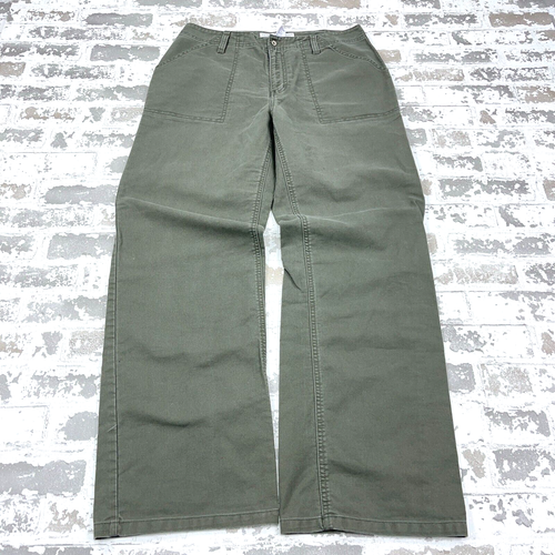 Vintage Tommy Hilfiger Jeans Women 10 Green Loose Baggy Canvas Olive Army Y2K