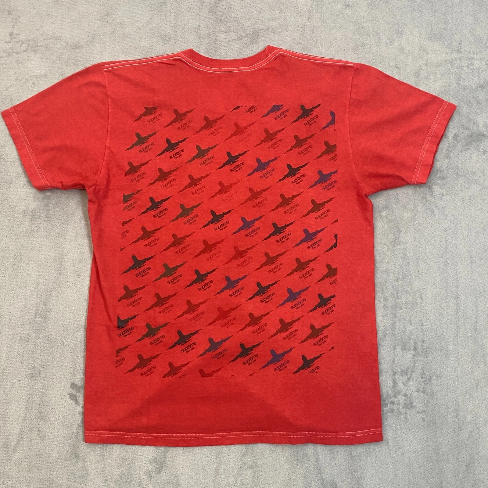 T shirt Supreme FW15 PLANES TEE homme grand rouge manches courtes logo graphique fabriqué aux États Unis