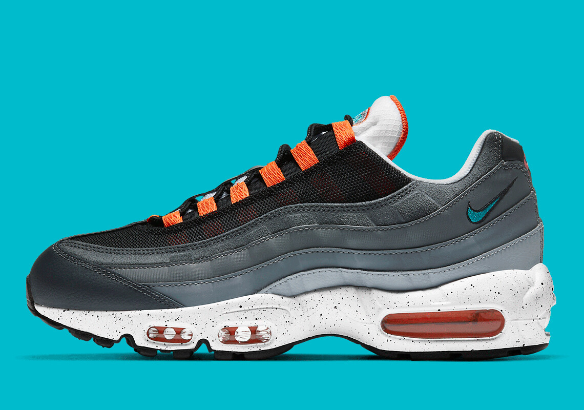 Nike Air Max 95 Grey Speckle Sole Grey Orange-Teal CZ0191-001