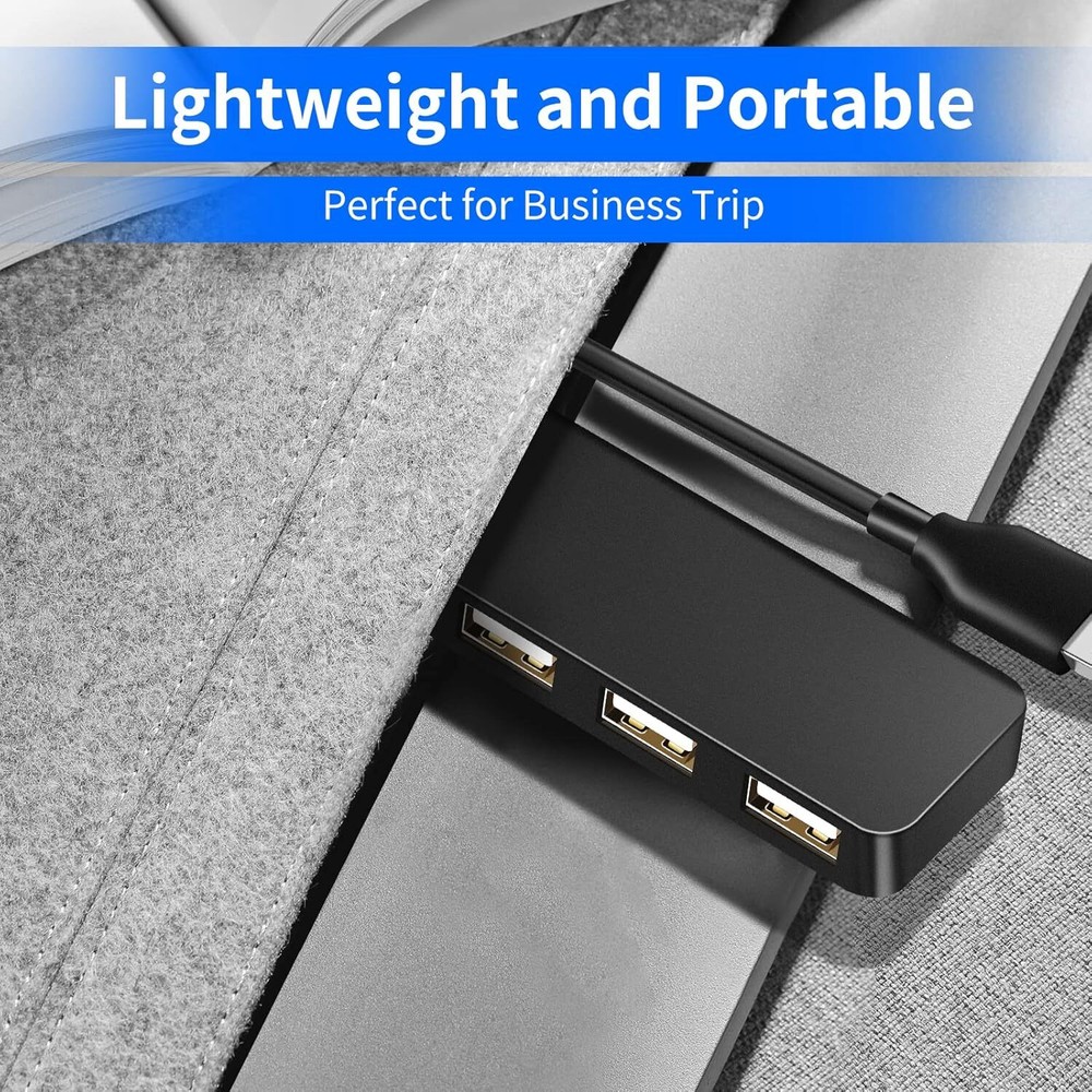 4-Port USB 2.0 Hub for Laptop & PC Expansion