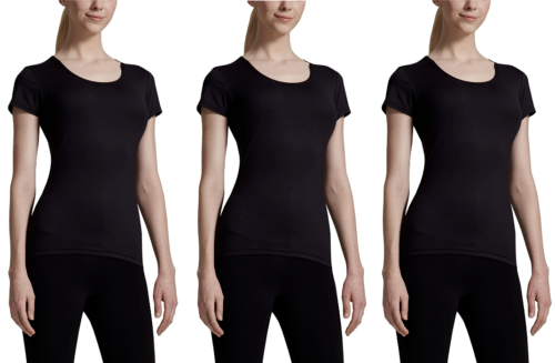 32 Degrees Cool Mujer Mangas Cortas Cuello Cuchara Paquete de 3 Camiseta - Imagen 1 de 8