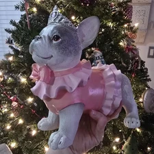 Humane Society French Bulldog Frenchie Princess Pink Tiara Valentine Figurine 12