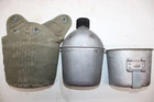 US Military Issue WW2 Water Canteen with Cup 1944 Canvas Pouch OD 3 Green JC60