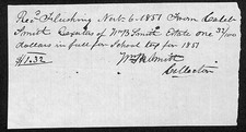 1857 $1.32 "School Tax" Receipt W.B Smith Estate of Flushing Queens