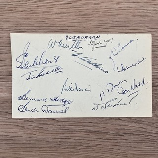 Glamorgan & Lancashire 1957 Beautiful Original Album Page Signed x 24