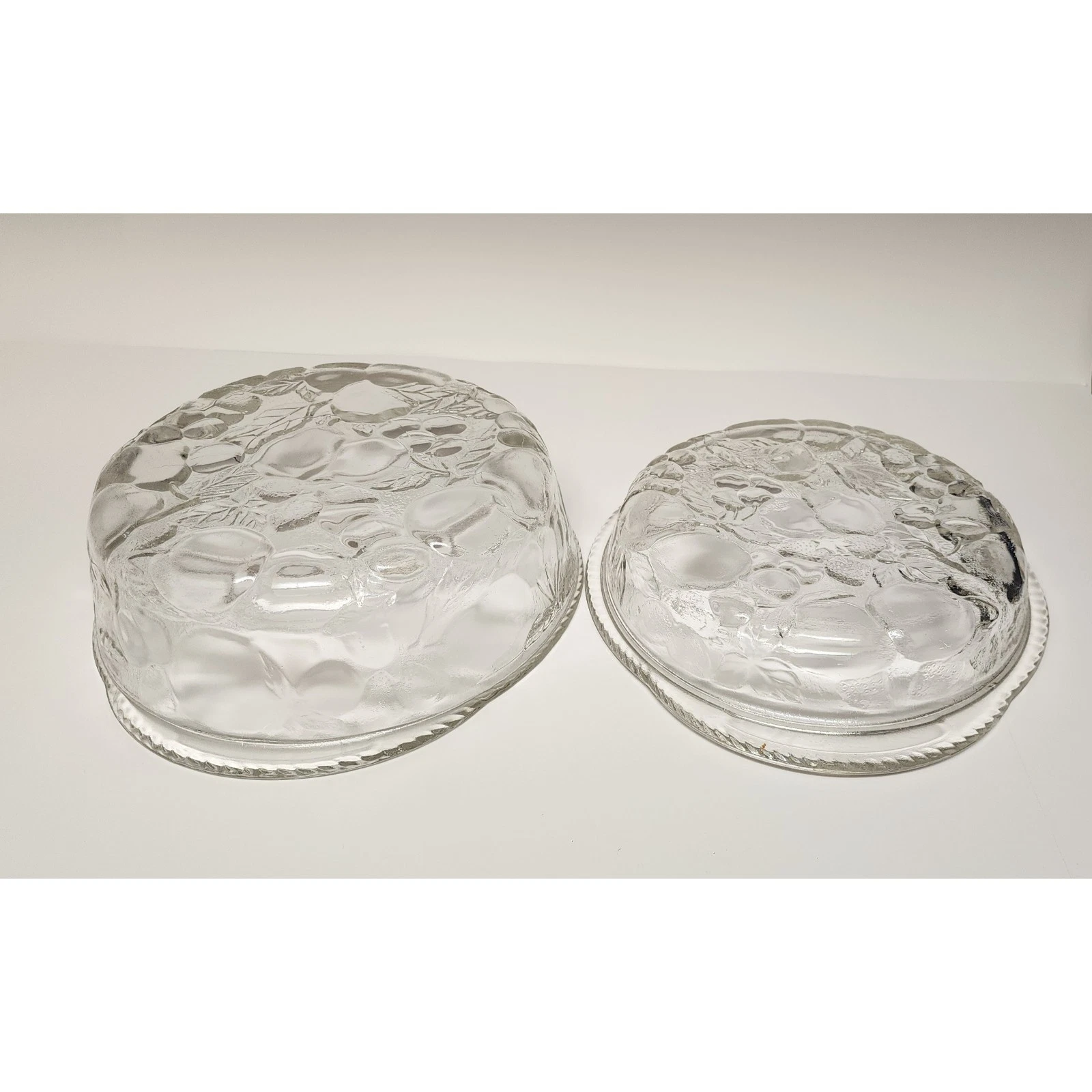Libbey Orchard Fruit Clear Glass 3Qt Round Casserole Baking Dish & Pie Plate Lid