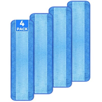 4-Pack Microfiber Cleaning Pads 18'' for Bona Mop Washable Hardwood Tile Laminate