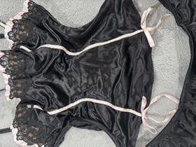 Y2K Victoria&rsquo;s Secret Sexy Little Things Black Pink Corset Bustier & skirt 34