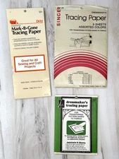 VTG Lot 3 Dressmaking Sewing TRACING PAPER Packs Ardee Dritz Singer Used/Unused
