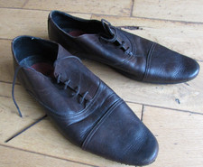 ASK THE MISSUS SMART BROWN LEATHER POINTED LACE UP SHOES UK 9