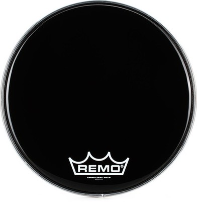 Remo Powermax Ebony Crimplock Bass Drumhead - 18 inch (2-pack) Bundle
