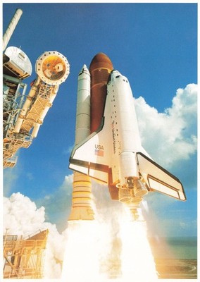 Postcard NASA Kennedy Space Center Space Shuttle Atlantis Launch Large 5x7