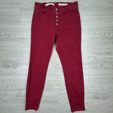 Pilcro and the Letterpress Women's Jeans Red 28 High Rise Skinny Button Fly