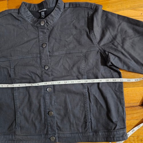 Eileen Fisher Women's Organic Cotton Denim Jacket Gray Size M - Picture 4 of 5