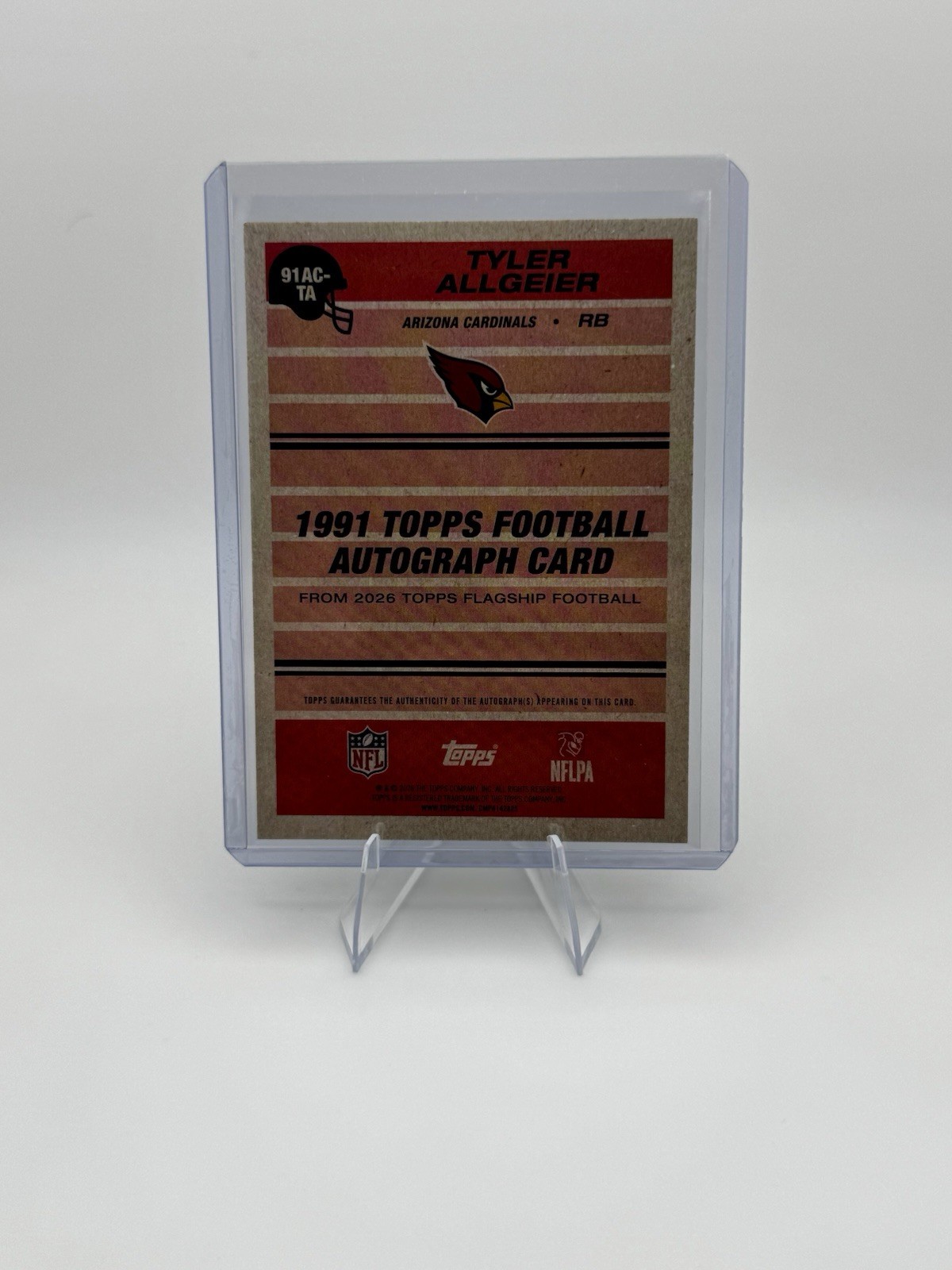 Tyler Allgeier Auto /99 2026 Topps Flagship 35th Anniversary Arizona Cardinals view 2