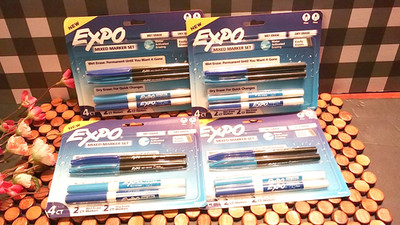 4 Packages Expo Mixed Marker Set Wet and Dry Erase Fine = 16 Markers