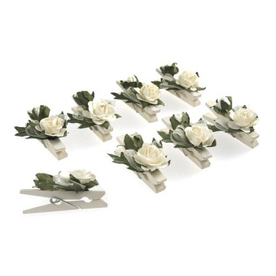 Anlässe -- Großpackung Heringe: Rosenspray: 2 cm: 8er Pack: Elfenbein