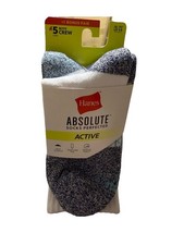 Hanes Boys' Absolute Active Crew Socks - 5 Pack, White L 3-9