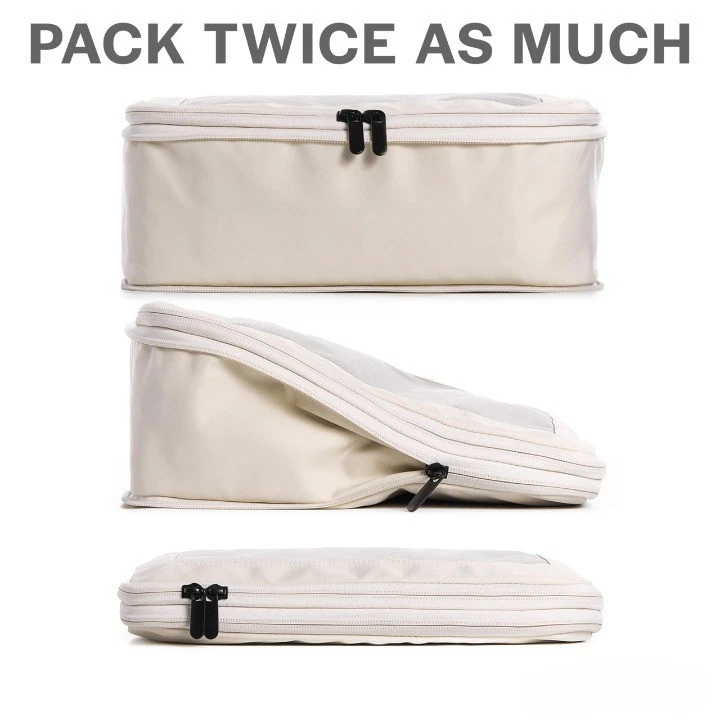 6 Pack Compression Packing Cubes Set - Double Zipper Stuff Organizer for Travel - Image 2 of 4