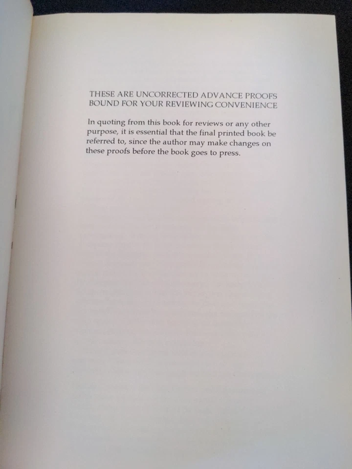 Uncorrected Proof Unnatural Exposure by Patricia Cornwell 1997 PB ARC  - Image 2 of 4