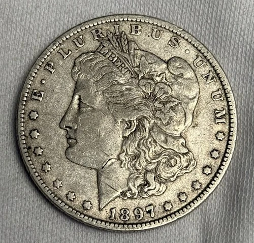 VF 1897-O Morgan Silver Dollar (all original), U.S. Very Fine $1 Coin