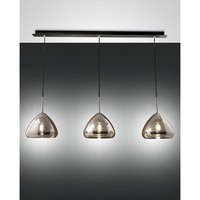 Pendelleuchte Glow, 3-Flammig, E27, IP20, Schwarz/Verchromt