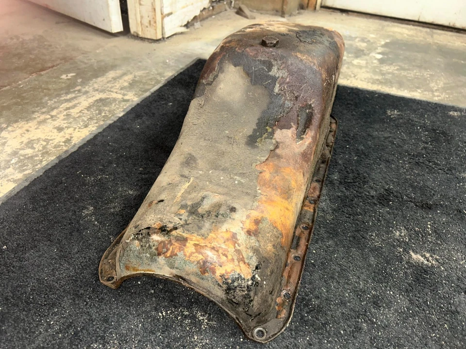 1961 1962 1963 1964 409 Chevy Impala 409 cárter de aceite OEM 61 62 63 64 Chevrolet BB Foto 3 de 4