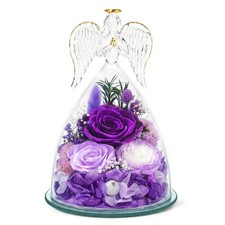 Gifts for Mom, Flowers for Mother s Day, Preserved Rose in Glass Dome with Li...