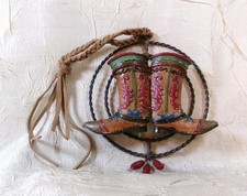 Cowboy Boots Resin Western Theme Christmas Holiday Ornament