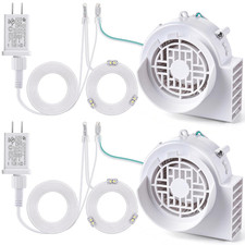 2 Pcs Air Blower for Inflatables, 12V/1.0A Inflatable Blower Motor, White