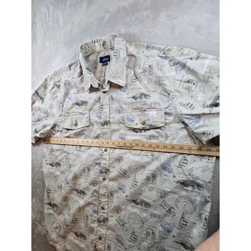 Basic Editions Shirt Mens 3XLT Tall Nautical All Over Print Button Up Hawaiian - Picture 5 of 9