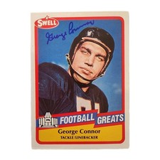 1989 Swell Signed Autographed George Connor Chicago Bears Football HOF Card #83