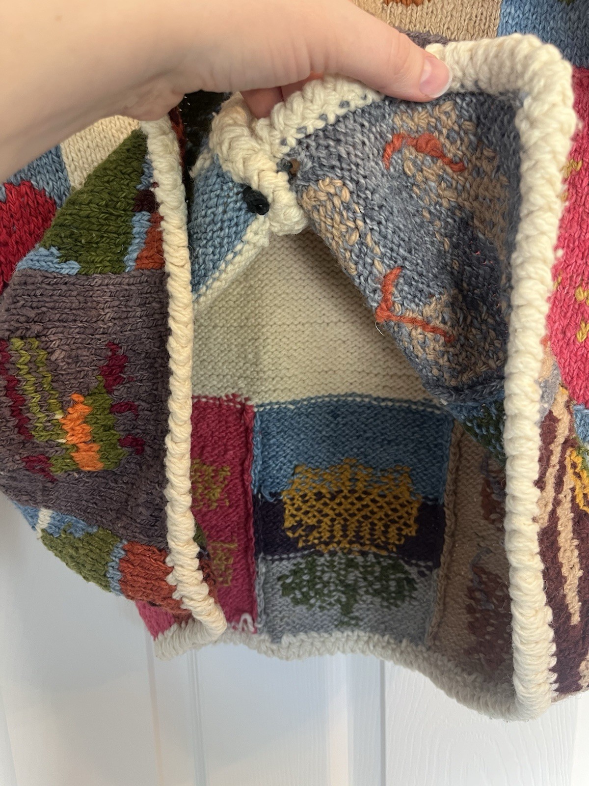 Vintage Express Tricot Wool Patchwork Cardigan Co… - image 9