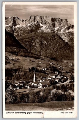 Schellenberg RPPC Luftkurort View Toward Untersberg Alps c.1940s Foto Eder 51/25