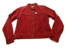 Harley Davidson Corduroy Jacket Womens Medium Snap Spellout Logo Bikercore Moto