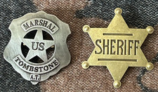 Old West Sheriff Badge & Marshal US Tombstone -METAL-