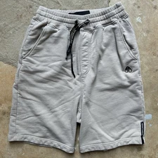 Moose Knuckles Sarasota Cotton Sweat Shorts Cream Beige Drop Crotch Men’s Small