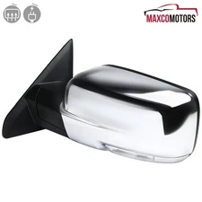 Left/Driver Side Mirror Fits 2009-2012 Ram 1500 Chrome Power Heated+LED Signal
