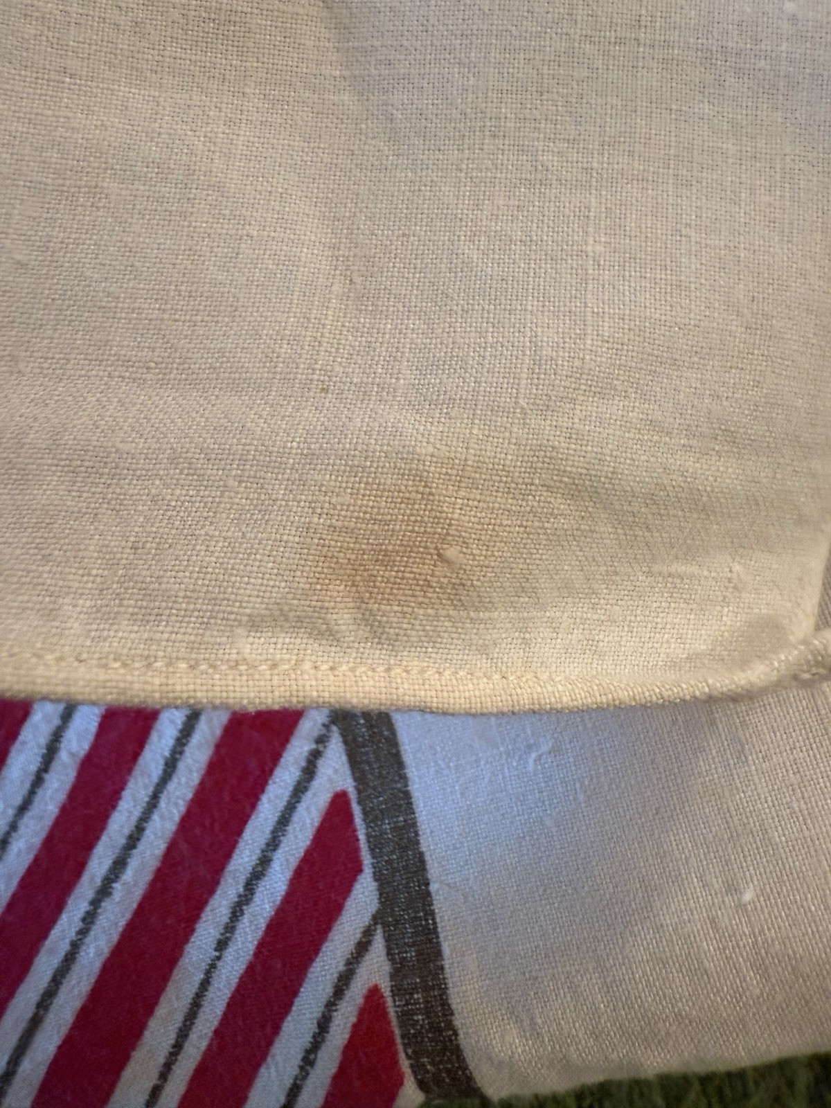 Vintage 70's Red & Gold Linen Tablecloth