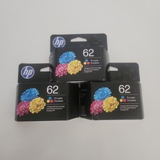 Genuine HP 62 Tri-Color Ink Cartridges 3 Packs Original Exp 03/28